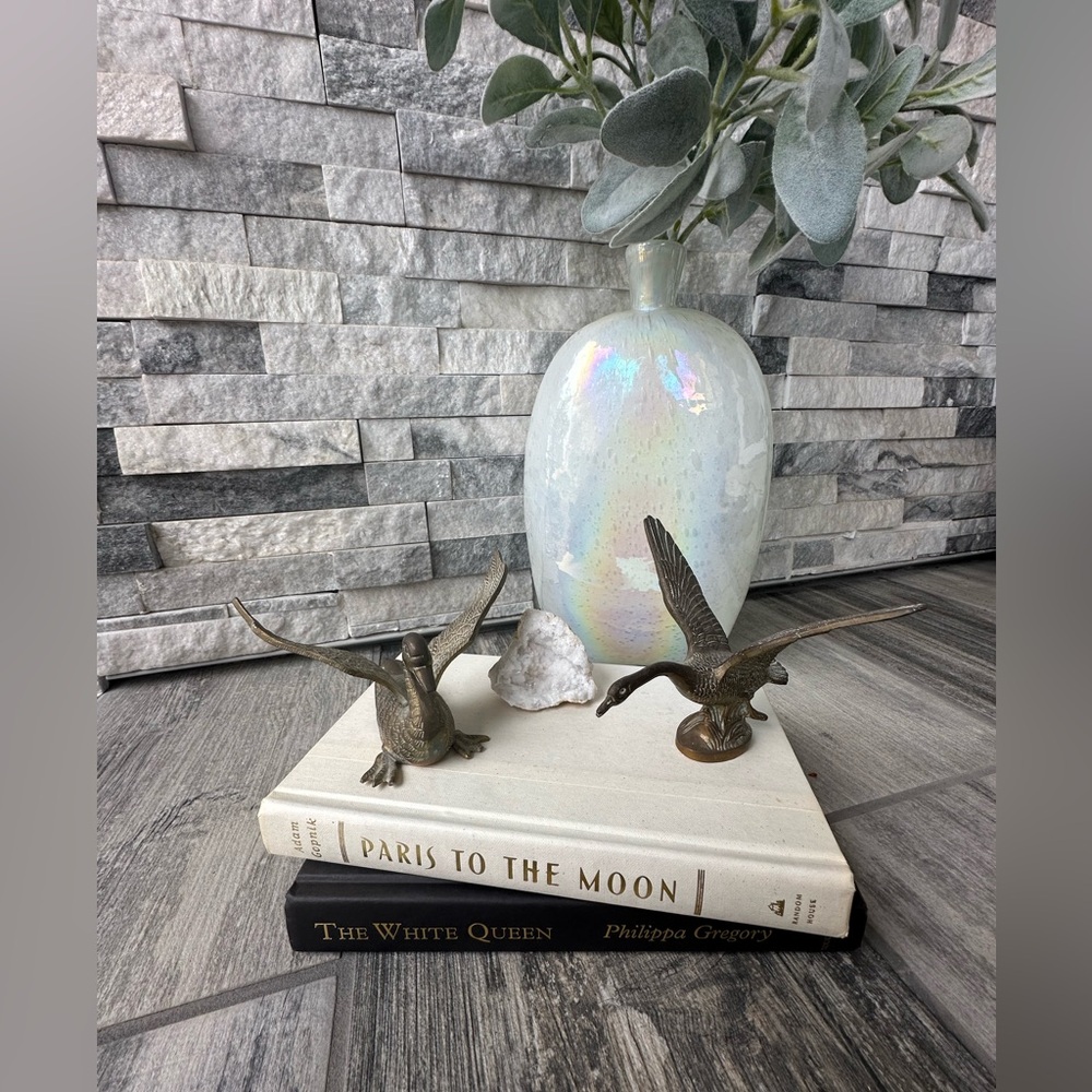 Brass duck decor set of 2  vintage farmhouse collectibles